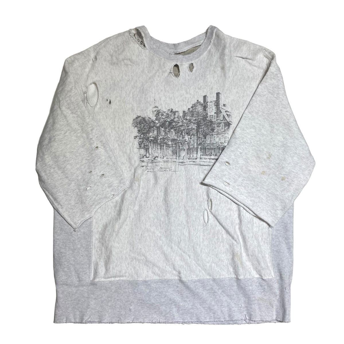 ANCELLM(アンセルム) CRASH CREWNECK 3／4 SLEEVE SWEAT SHIRT クルー ...