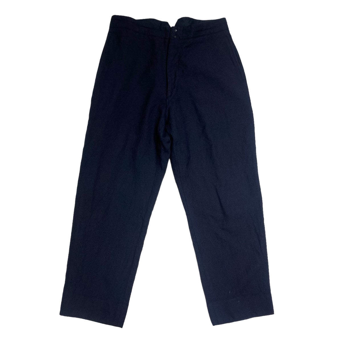 COMOLI(コモリ) WOOL SERGE BACK STRAP PANTS ウールパンツ／Q03 03007 Q03 03007 ネイビー サイズ  1｜【公式】カインドオルオンライン ブランド古着・中古通販【kindal】