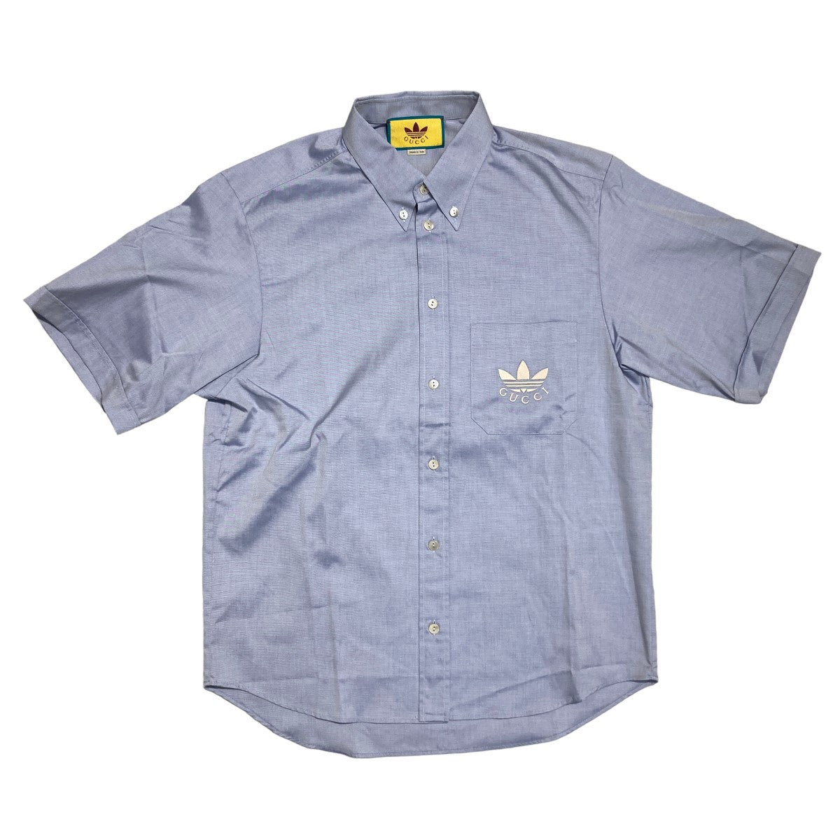 GUCCI×ADIDAS Oxford Cotton S／S Shirt 半袖ボタンダウンシャツ 