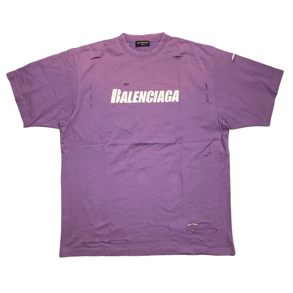 BALENCIAGA(バレンシアガ) Boxy T-shirt デストロイ加工ブランドロゴ ...
