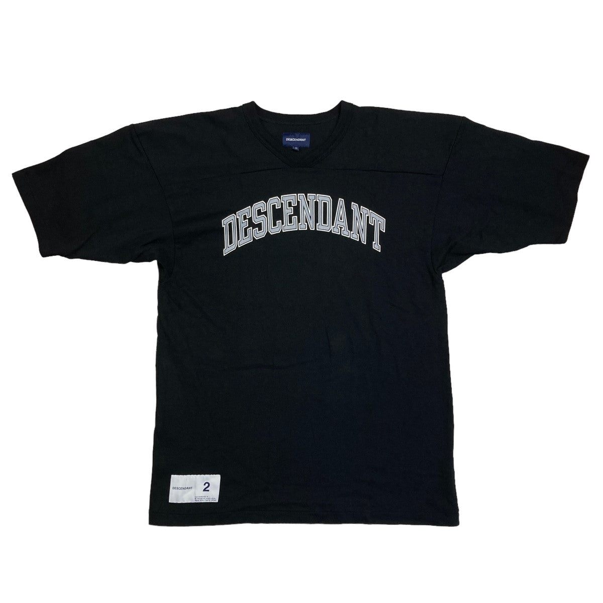 DESCENDANT(ディセンダント) フットボールTシャツ ブラック