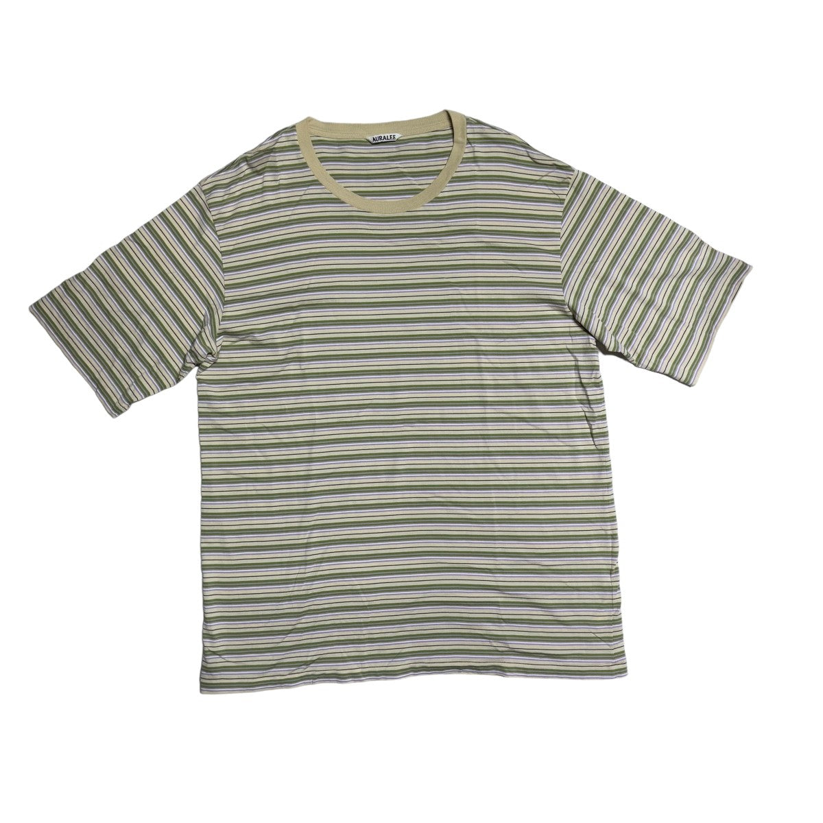 AURALEE(オーラリー) 24SSHARD TWIST COTTON BORDER TEEボーダー半袖TシャツA24ST02BR  A24ST02BR ベージュ×グリーン サイズ L｜【公式】カインドオルオンライン ブランド古着・中古通販【kindal】