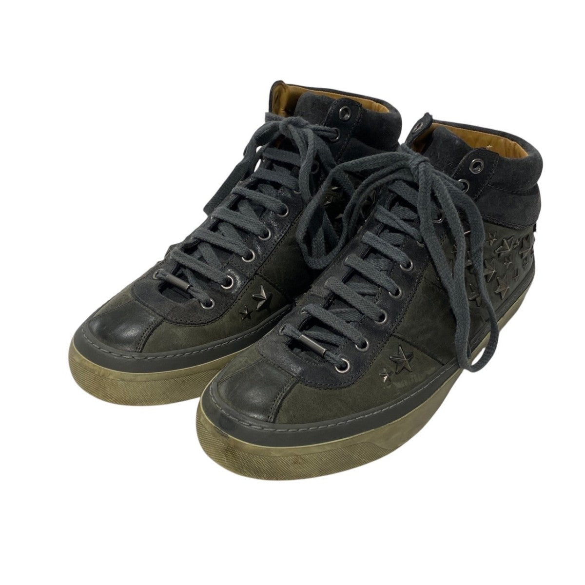 JIMMY CHOO(ジミーチュウ) スタッズエナメルハイカットスニーカー