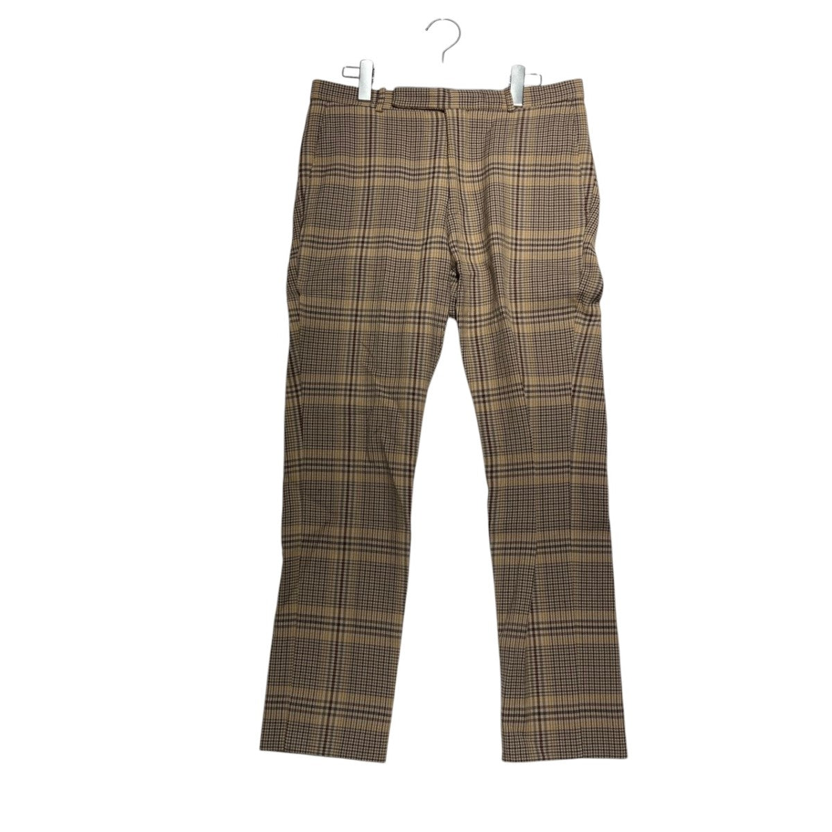 19AWWOOL SERGE CHECK NARROW SLACKSチェックスラックスパンツA9Ap03SC