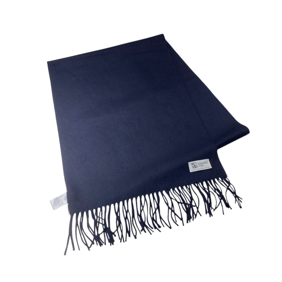 【未使用に近い】Johnstons of Elgin カシミヤマフラー　ネイビー JOHNSTONS OF ELGIN(ジョンストンズオブエルガン) マフラー ネイビー