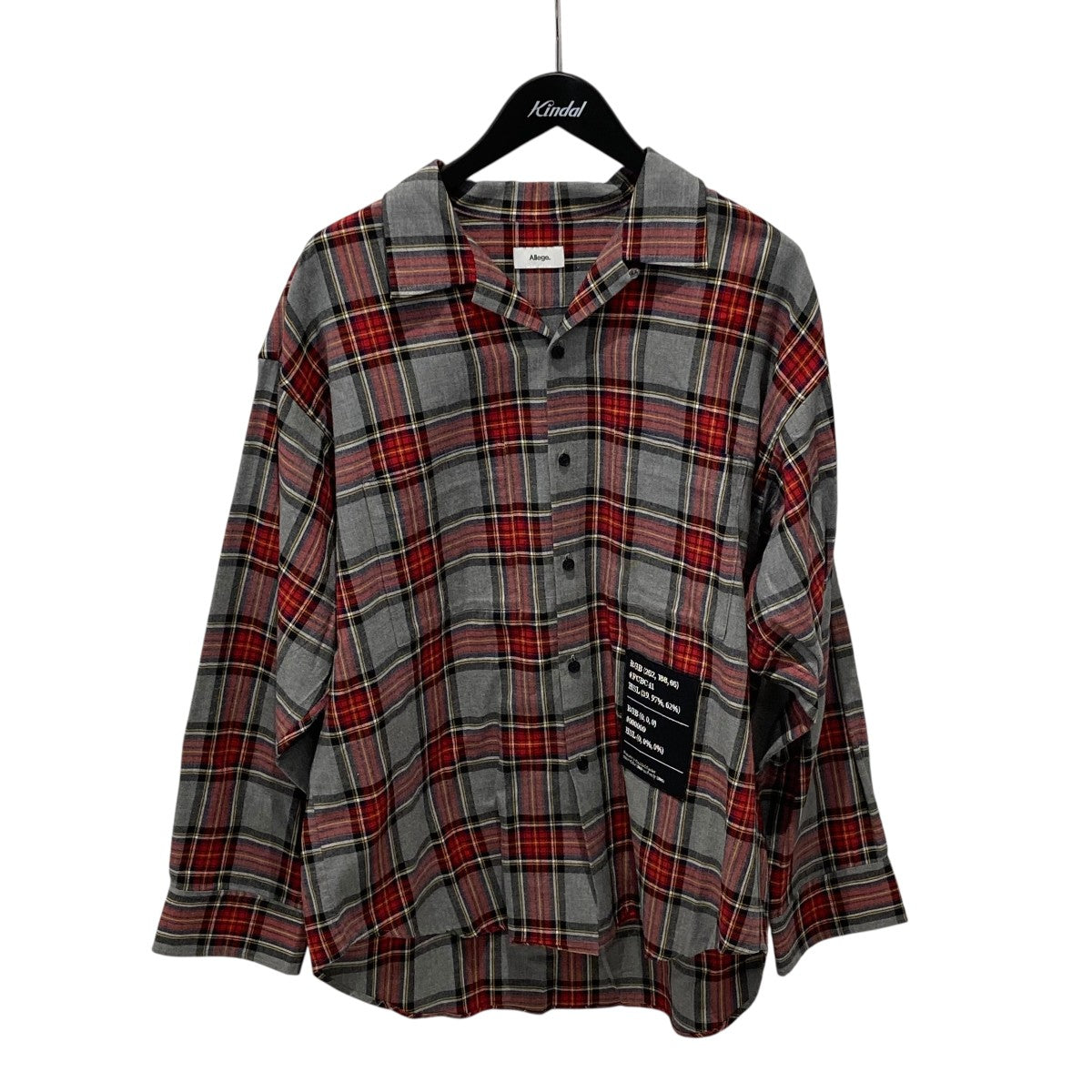 ALLEGE 22ss Middle Coat アレッジ ALLEGE(アレッジ) チェックオープンカラーシャツAH19W-BIO-SH02