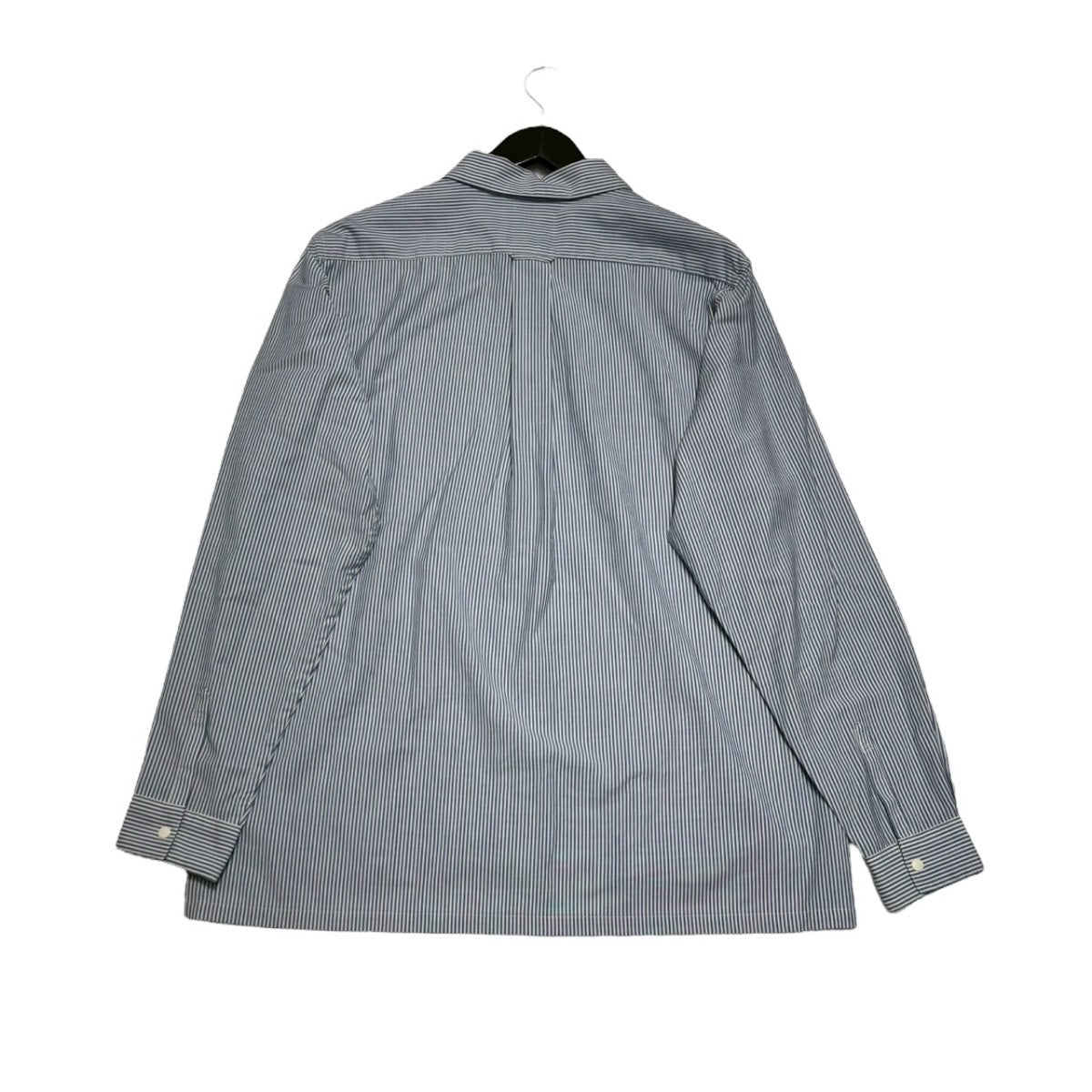山と道 Merino Shirt Blue Stripeストライプ長袖シャツ 古着・中古-2枚目のアイテム画像