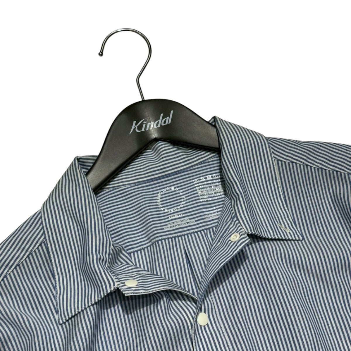 山と道 Merino Shirt Blue Stripeストライプ長袖シャツ 古着・中古-3枚目のアイテム画像