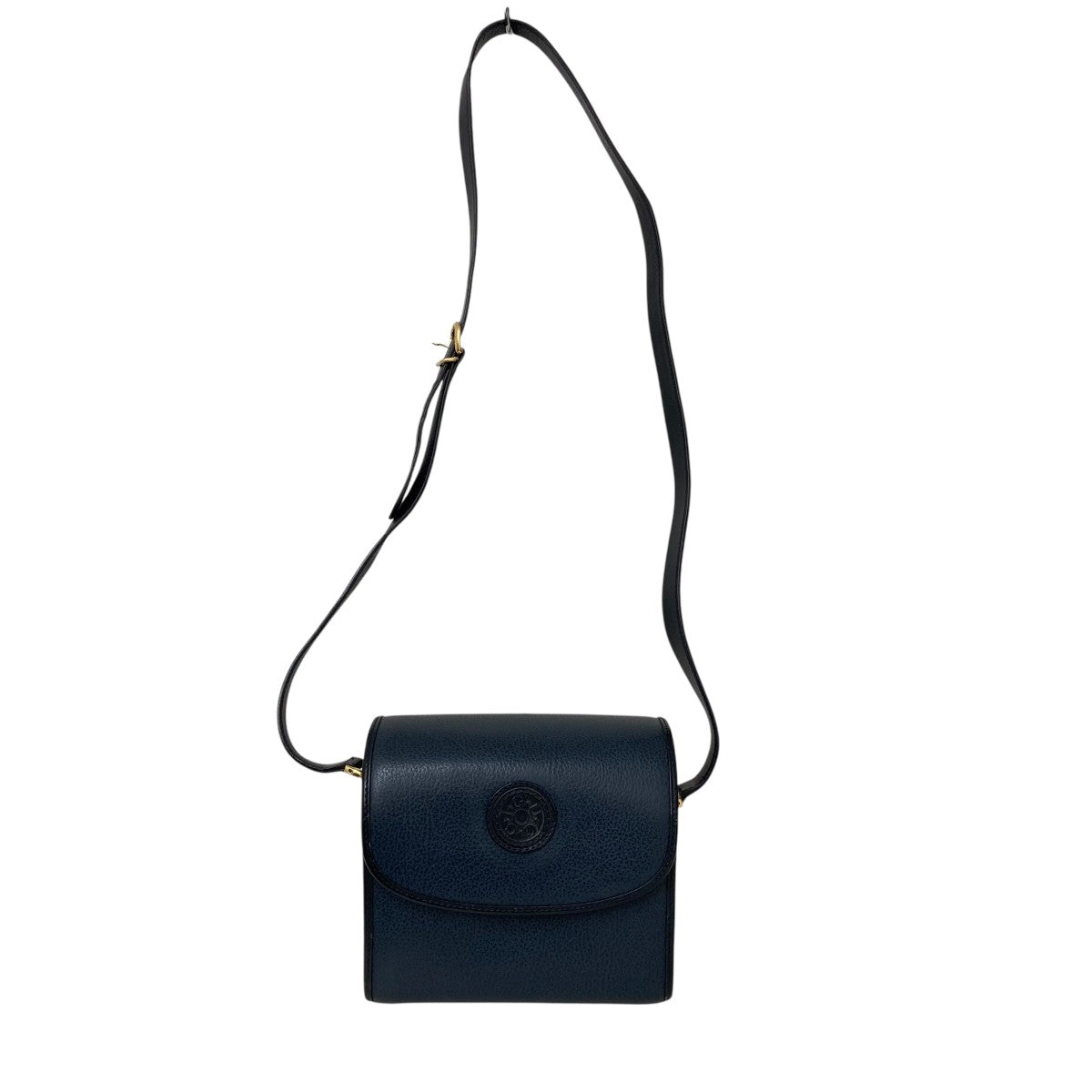 GUCCI ネイビー レザー ショルダーバッグ GUCCI ネイビーレザー ショルダーバッグ 本革