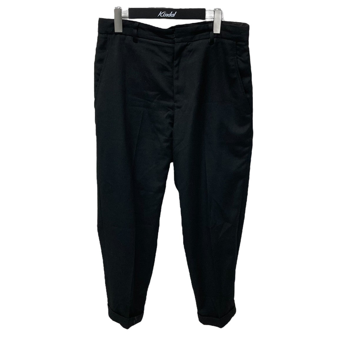 Yohji Yamamoto 薄地スラックス Yohji Yamamoto ヨウジヤマモト】黒ウール地スラックス
