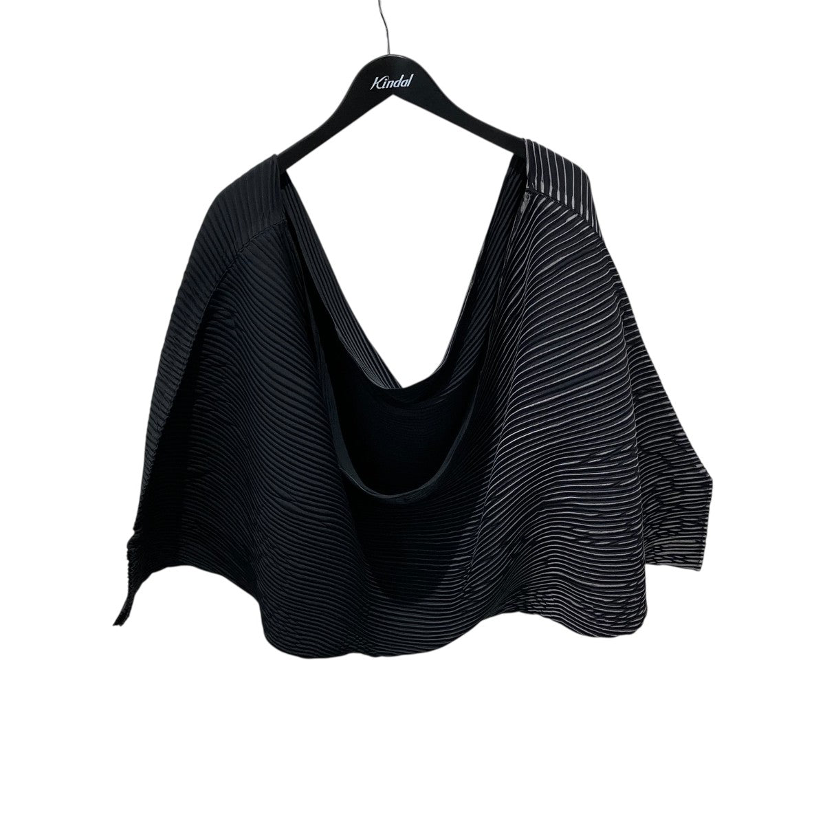 me ISSEY MIYAKE プリーツ カーディガン 羽織り フリル 黒 イッセイミヤケme カーディガン