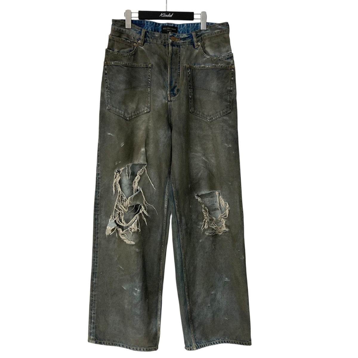 BALENCIAGA 23SS ウォッシュド加工 バギー デニムパンツ　xs BALENCIAGA (バレンシアガ) 23SS LOW CROTCH JEANS USED加工