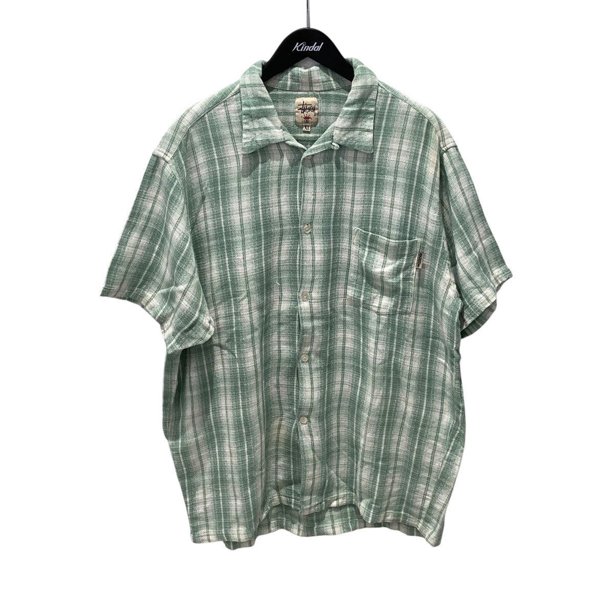 stussy(ステューシー) old stussy 90S 王冠タグチェック半袖シャツ 