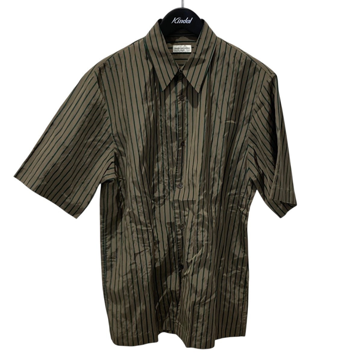 Dries Van Noten ライカ期　半袖シャツ　トップス 98s 〜 03s “Dries van noten” ライカ期 dark green open collar