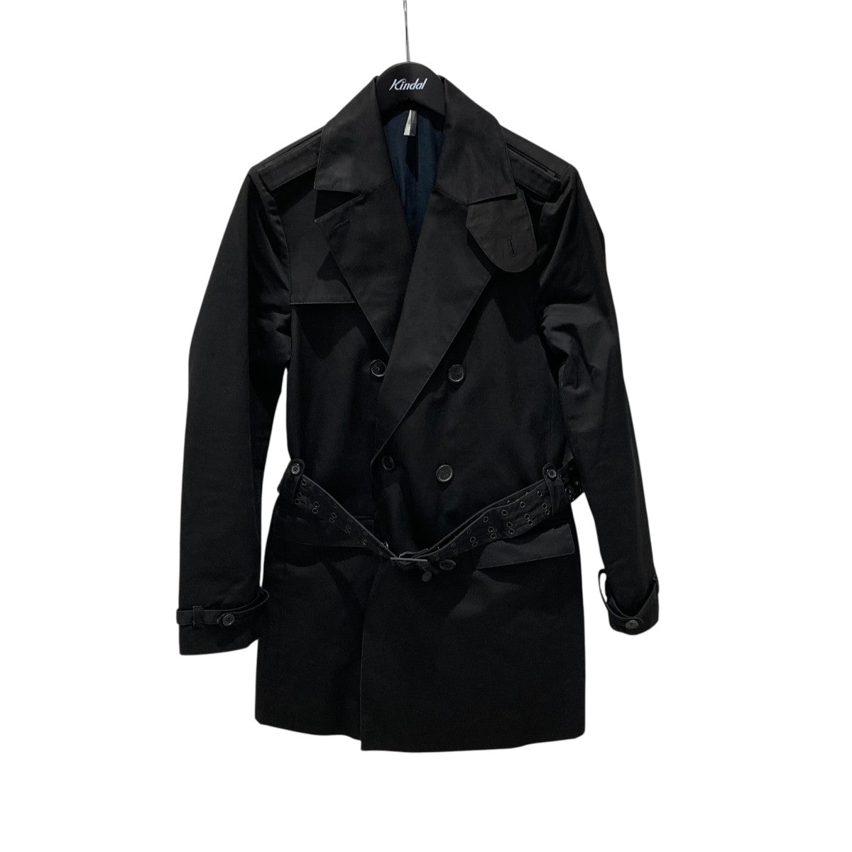 ディオールオム　リバーシブルロングコート 44 黒　トレンチコート Dior homme ディオール オム トレンチコート 44 黒