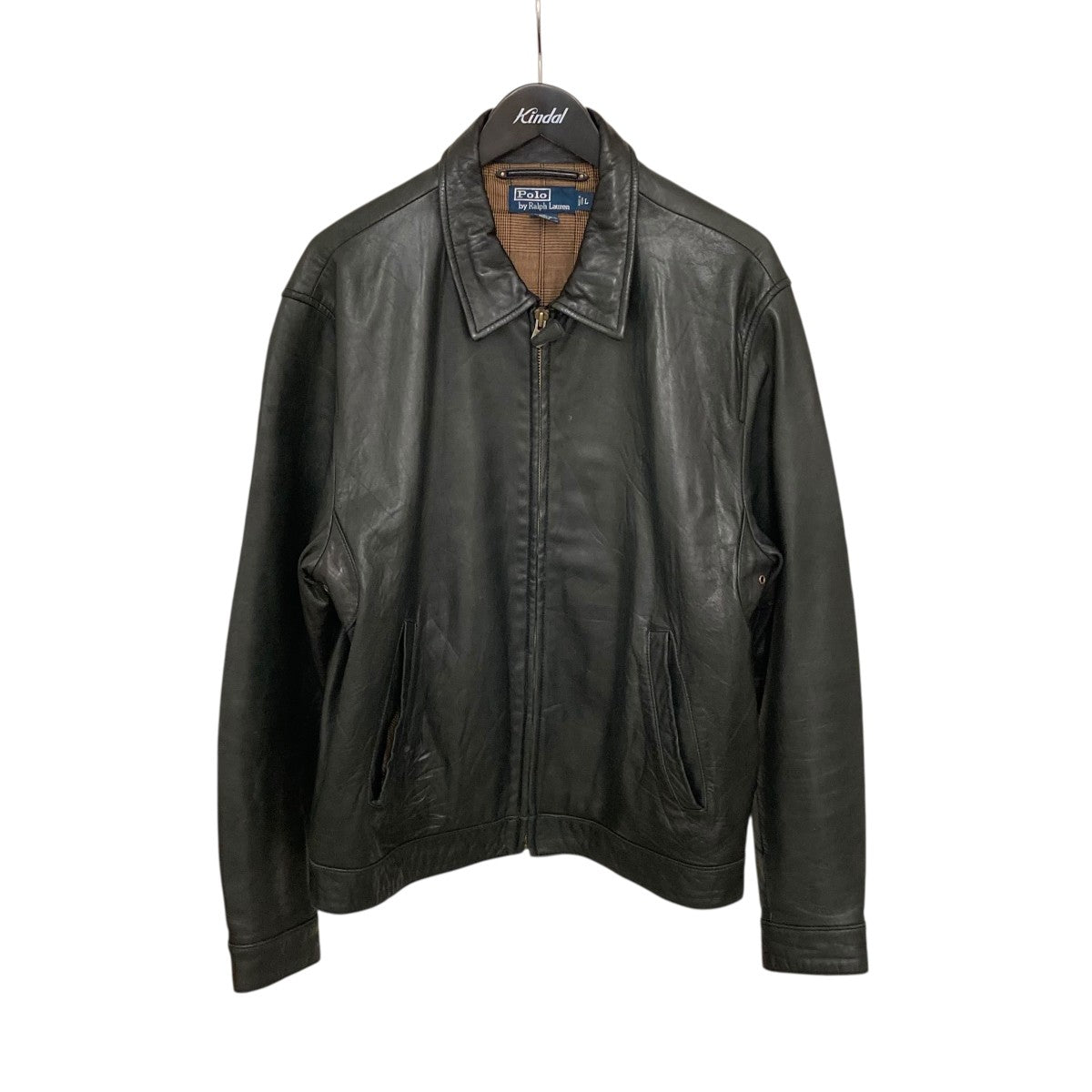 POLO by Ralph Lauren ラムレザージャケット　黒ポニー刺繍 POLO RALPH LAUREN(ポロラルフローレン) ポニー刺繍 シープスキン