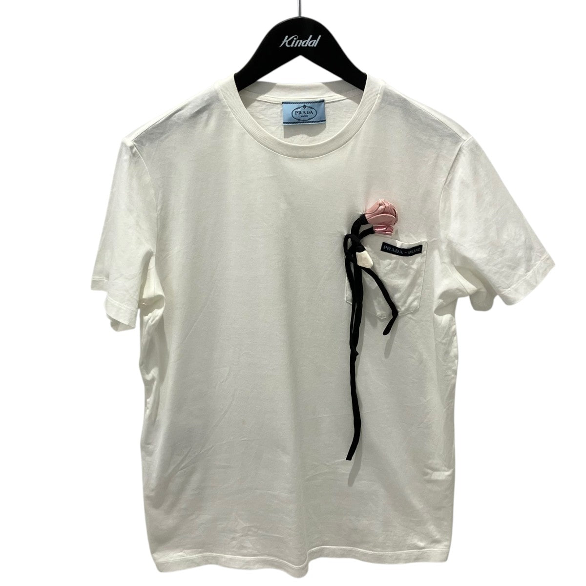 PRADA(プラダ) 19SSフラワーモチーフ フ半袖カットソー ホワイト
