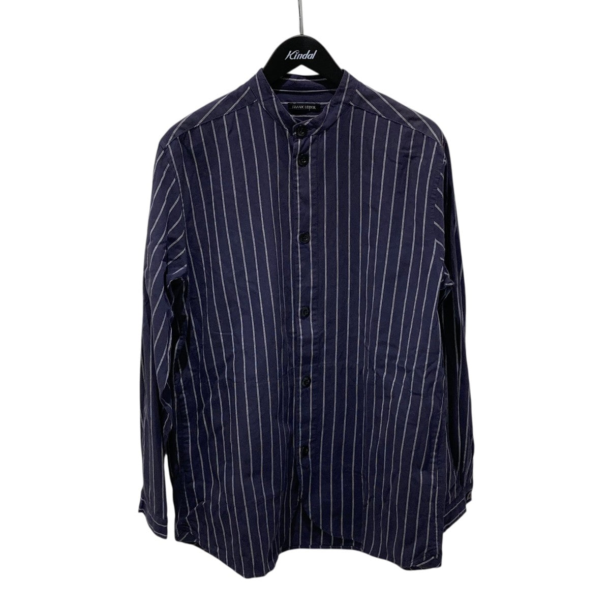 FRANK LEDER(フランクリーダー) Striped Cotton Linen Stand Collar