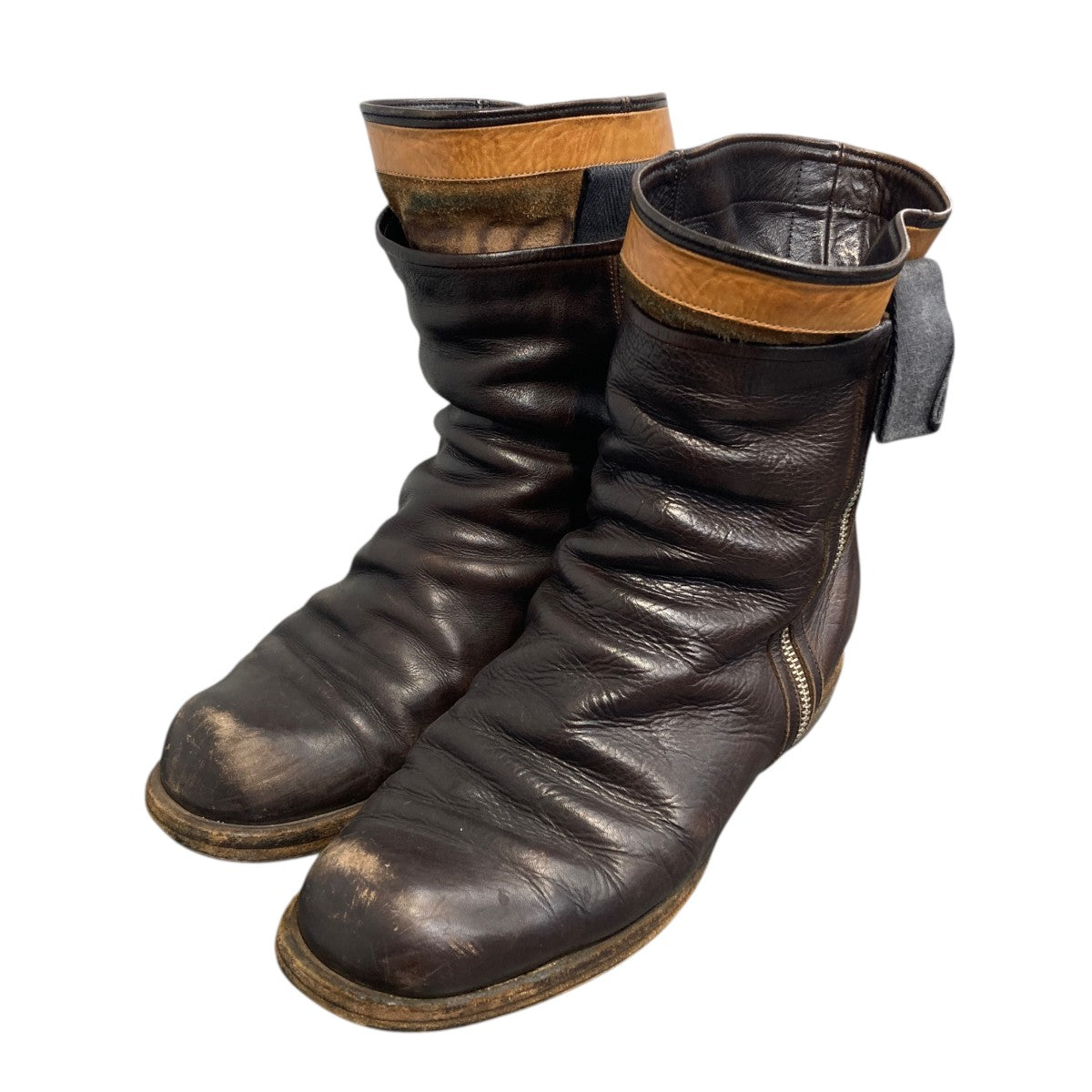 MIHARA YASUHIRO(ミハラヤスヒロ) サイドジップブーツ ブラウン サイズ