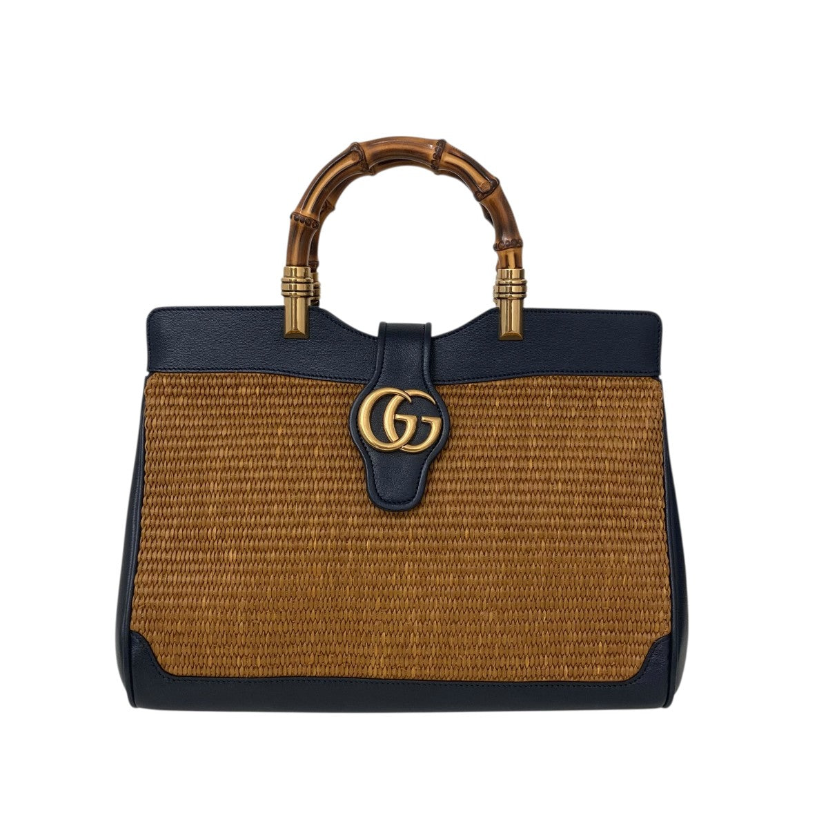 GUCCI(グッチ) 日本限定 GGマーモント バンブー ストロー×レザー