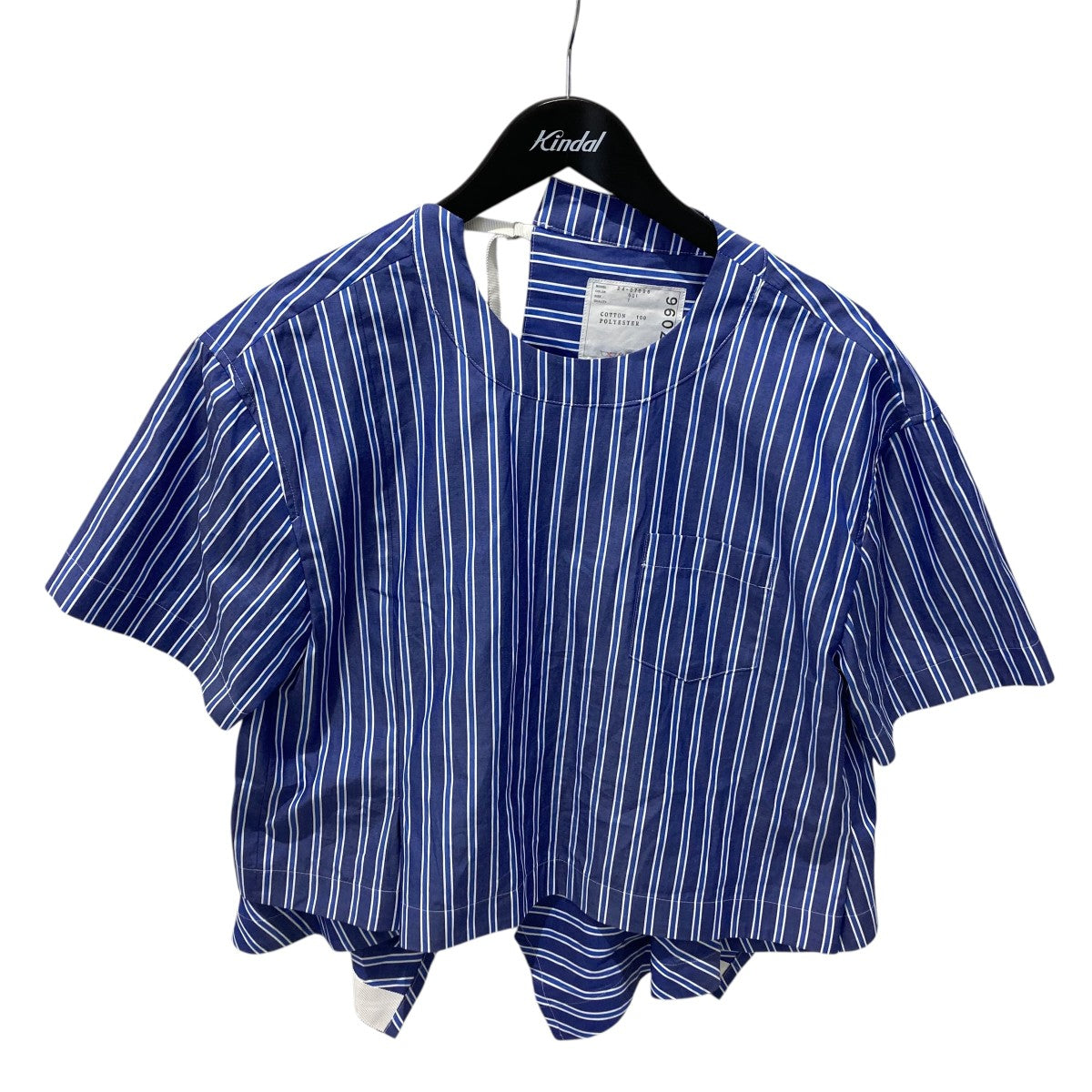 sacai(サカイ) ストライプ半袖ブラウス24-07096 24-07096 ブルー