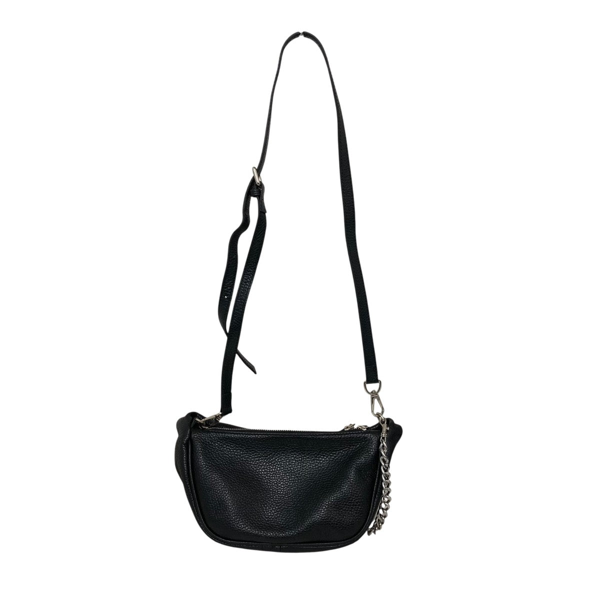 レザーハーフムーンチェーンショルダーバッグ