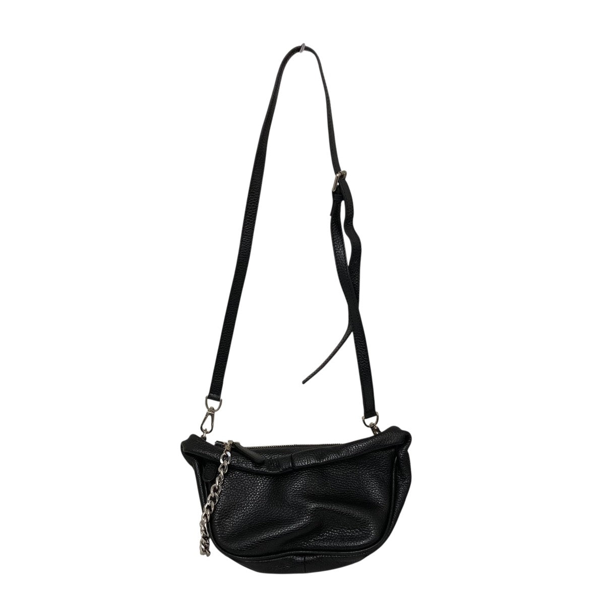 レザーハーフムーンチェーンショルダーバッグ