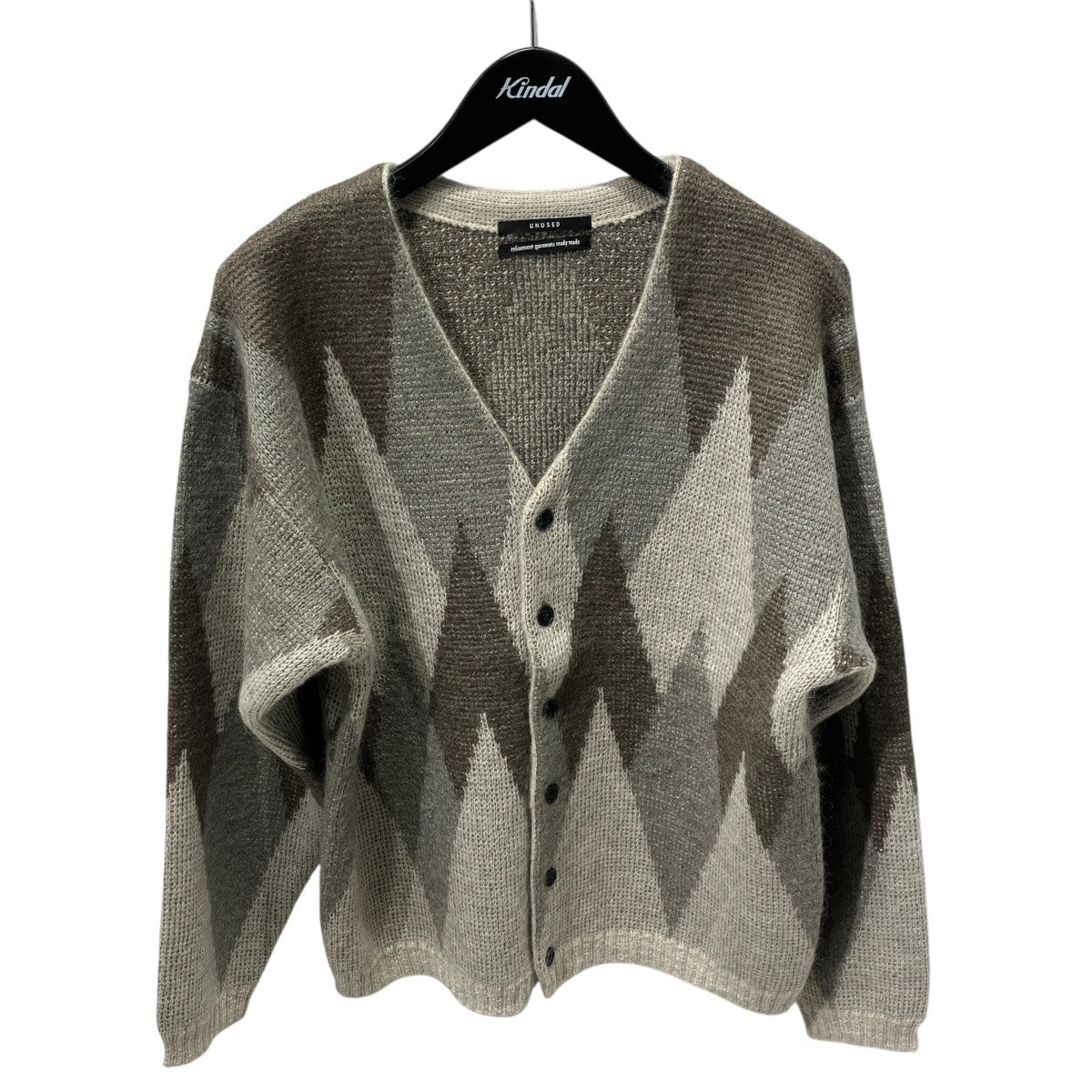UNUSED(アンユーズド) Mohair Argyle Cardigan長袖カーディガンUS1652