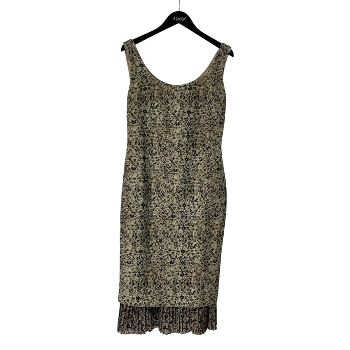 MaxMara(マックスマーラ) ノースリーブプリーツレイヤード総柄ドレス