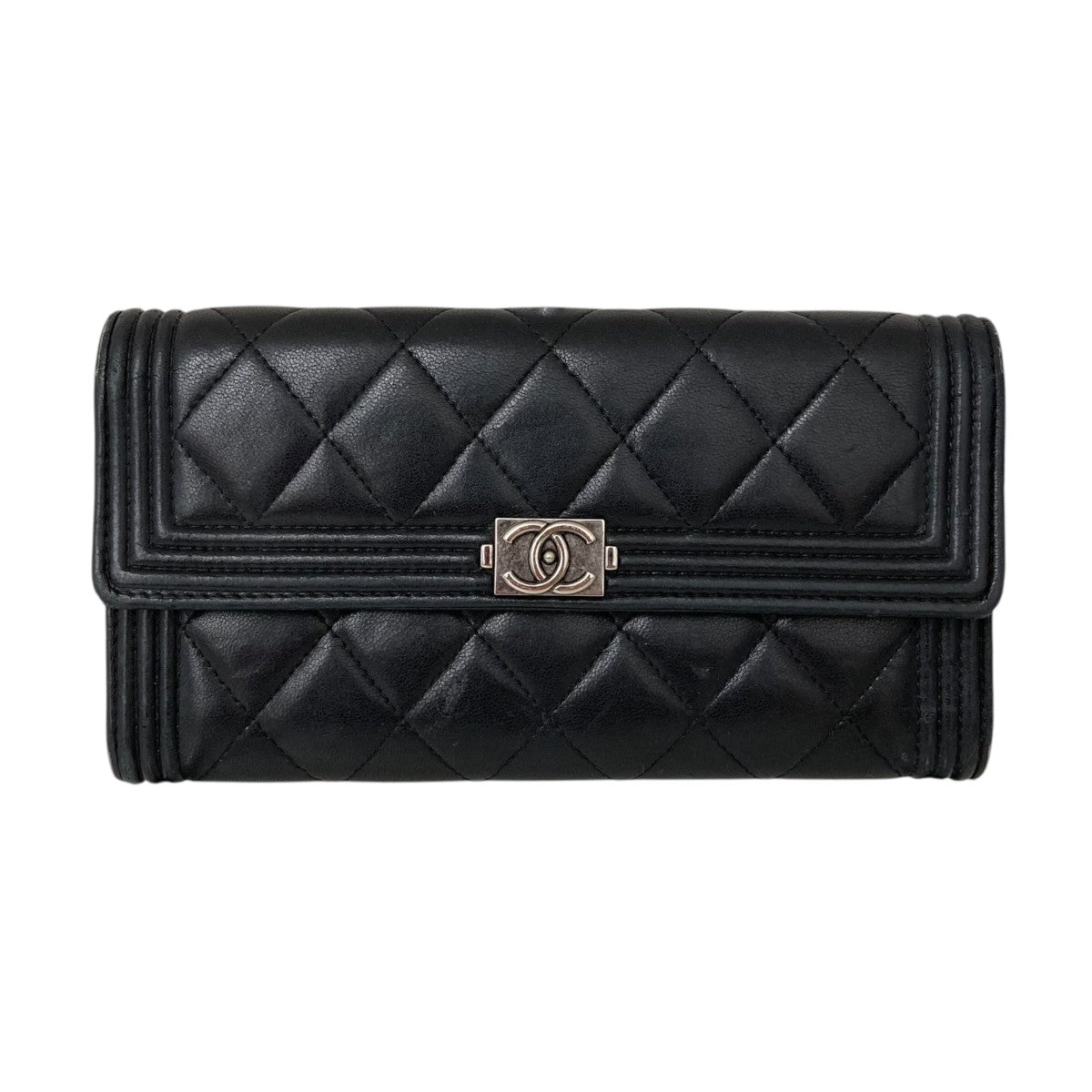 CHANEL(シャネル) ボーイシャネル ロングフラップ ラムスキン長財布
