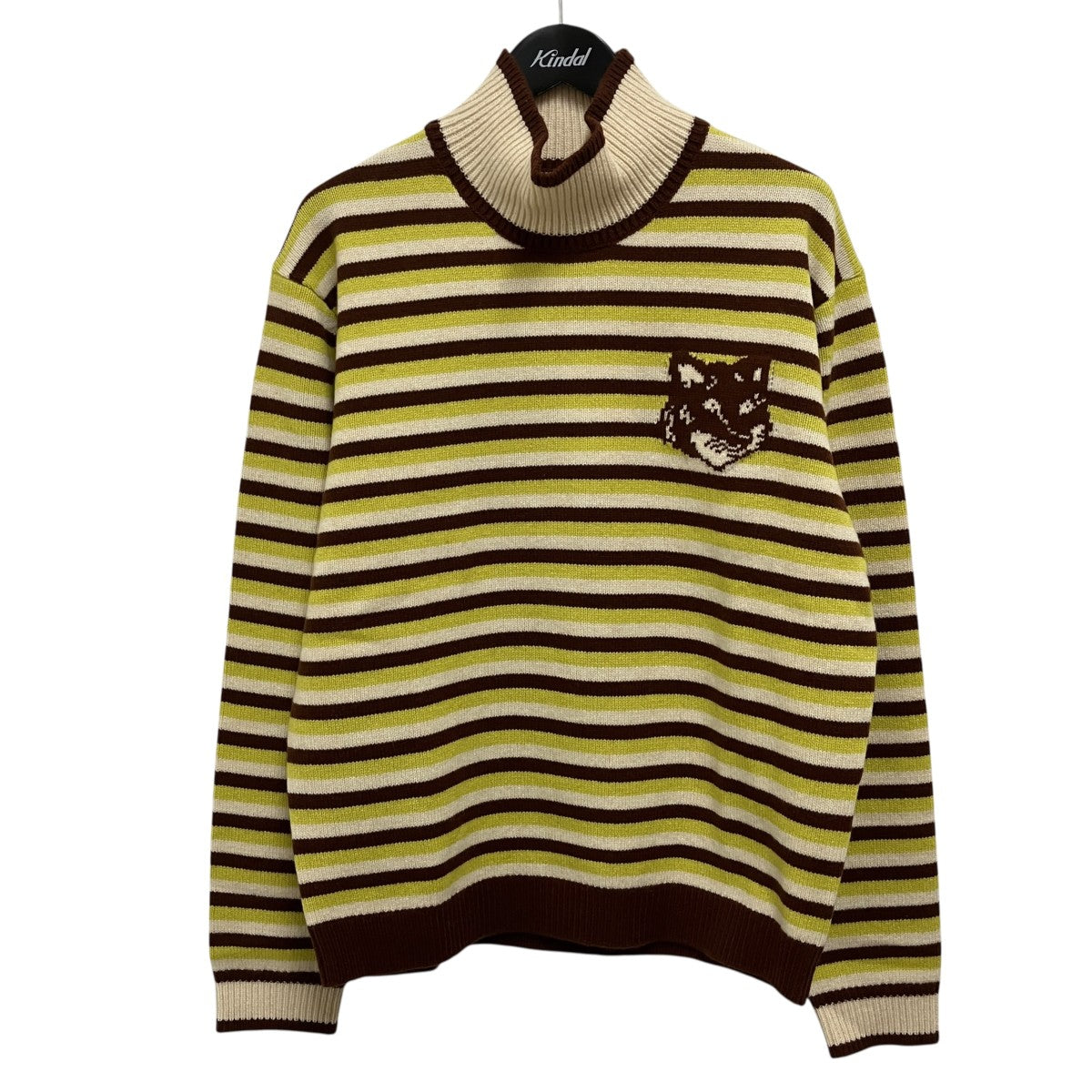 MAISON KITSUNE(メゾンキツネ) FOX HEAD INTARSIA STRIPED COMFORT