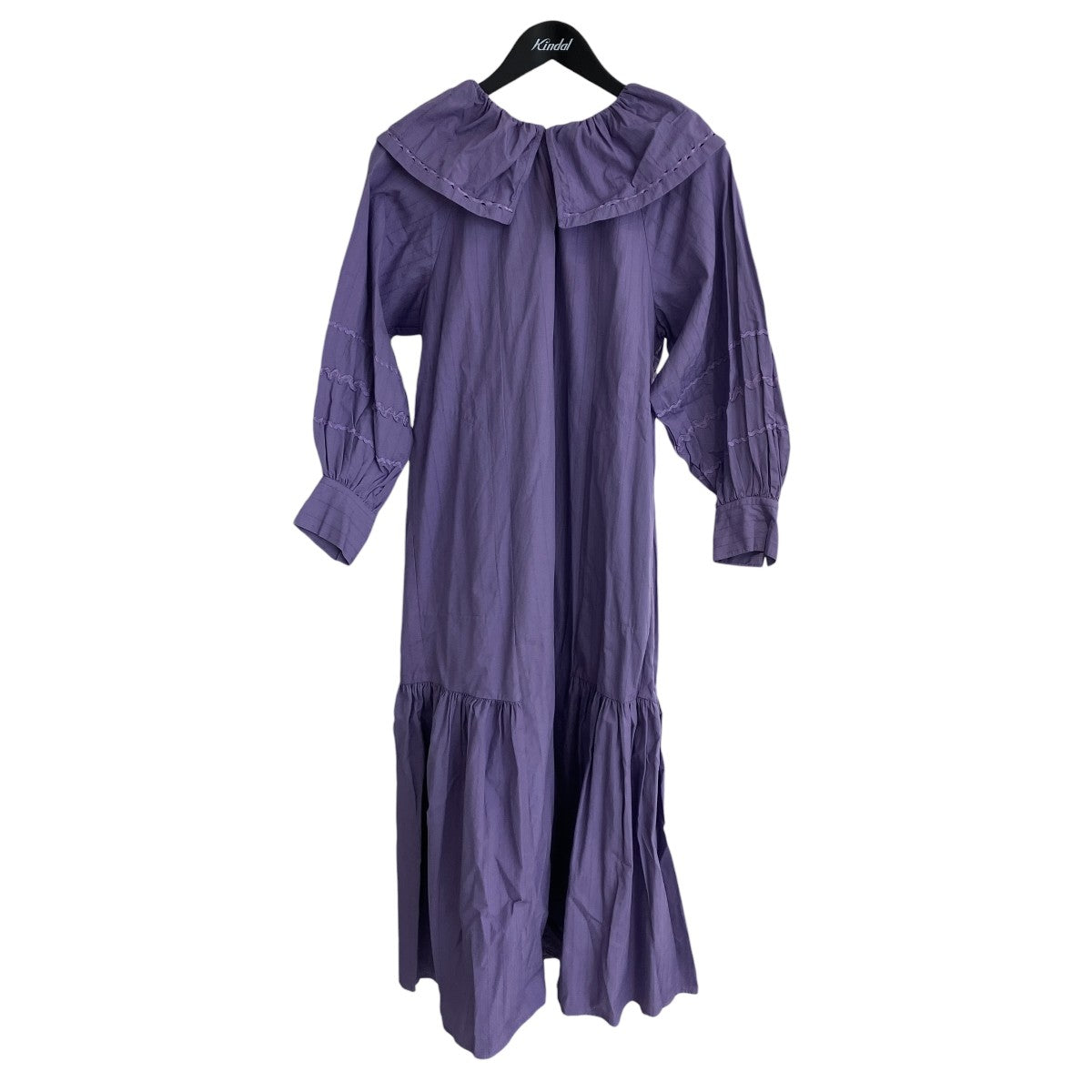 POPLIN DOBBY ZIGZAG TAPE BIG COLLAR DRESS七分丈ワンピース010442GJ3