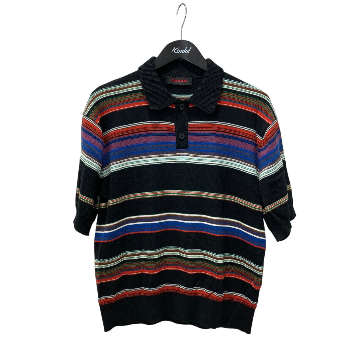 CABaN(キャバン) 26SSコットンカシミヤ マルチボーダー ポロプル