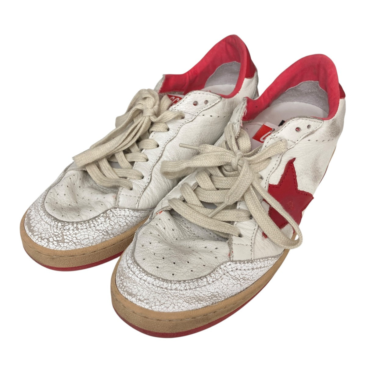 GOLDEN  ゴールデングース　ホワイト/レッド スニーカー GOLDEN GOOSE(ゴールデングース) BALL STARスニーカーGWF00117