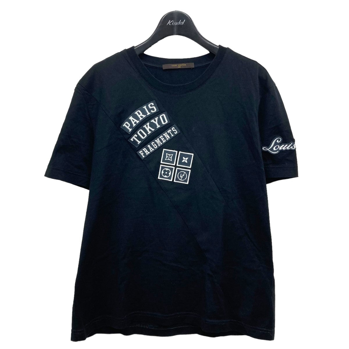 LOUIS VUITTON×FRAGMENT DESIGN ロゴパッチTシャツ ブラック サイズ 12 