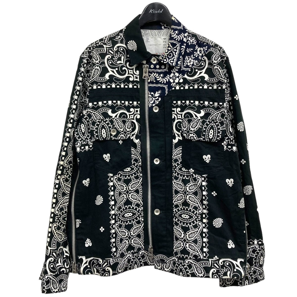 sacai(サカイ) 「ARCHIVE PRINT MIX JACKET」バンダナ柄ジャケット 21-02524M ブラック サイズ  13｜【公式】カインドオルオンライン ブランド古着・中古通販【kindal】