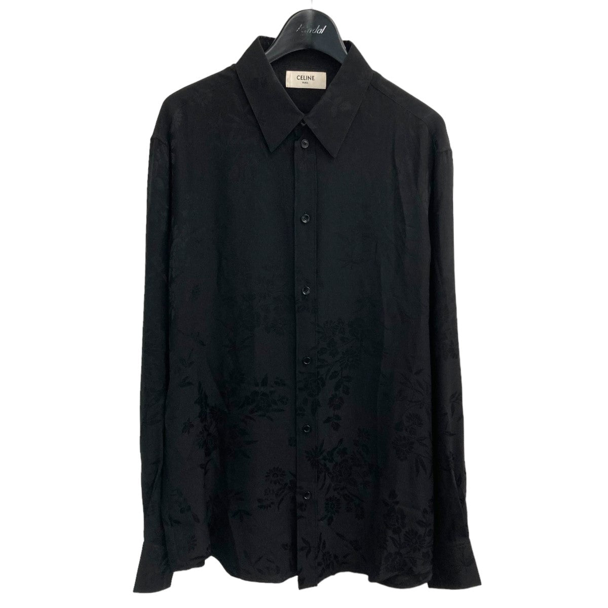 CELINE(セリーヌ) ｢CLASSIC SHIRT IN JACQUARD SILK｣シルクシャツ 2C028337F ブラック サイズ  14｜【公式】カインドオルオンライン ブランド古着・中古通販【kindal】