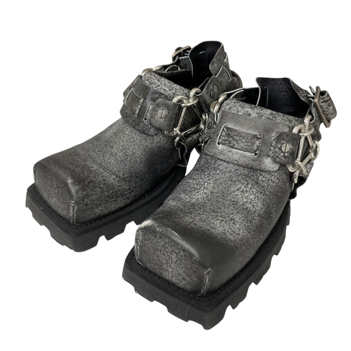 び*る様 Acne Studios ブラック ミュール Acne Studios - レザーバックルミュール - ブラック