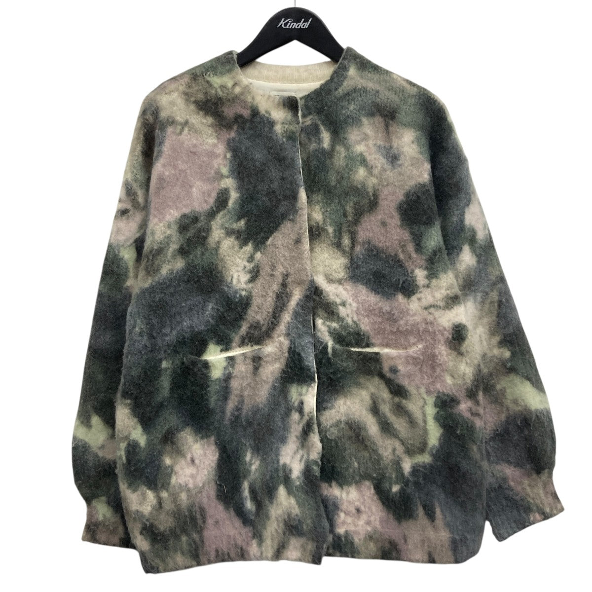 【送料込】Ameri SIDE STRAP FLOWER KNIT CAP AMERI(アメリ) UND TEXTURE ART FLOWER KNIT CARDIGAN