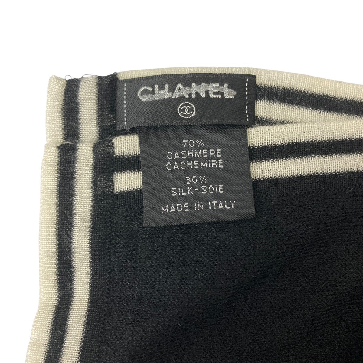 CHANEL ココマークカシミヤシルクスカーフ 古着・中古-3枚目のアイテム画像