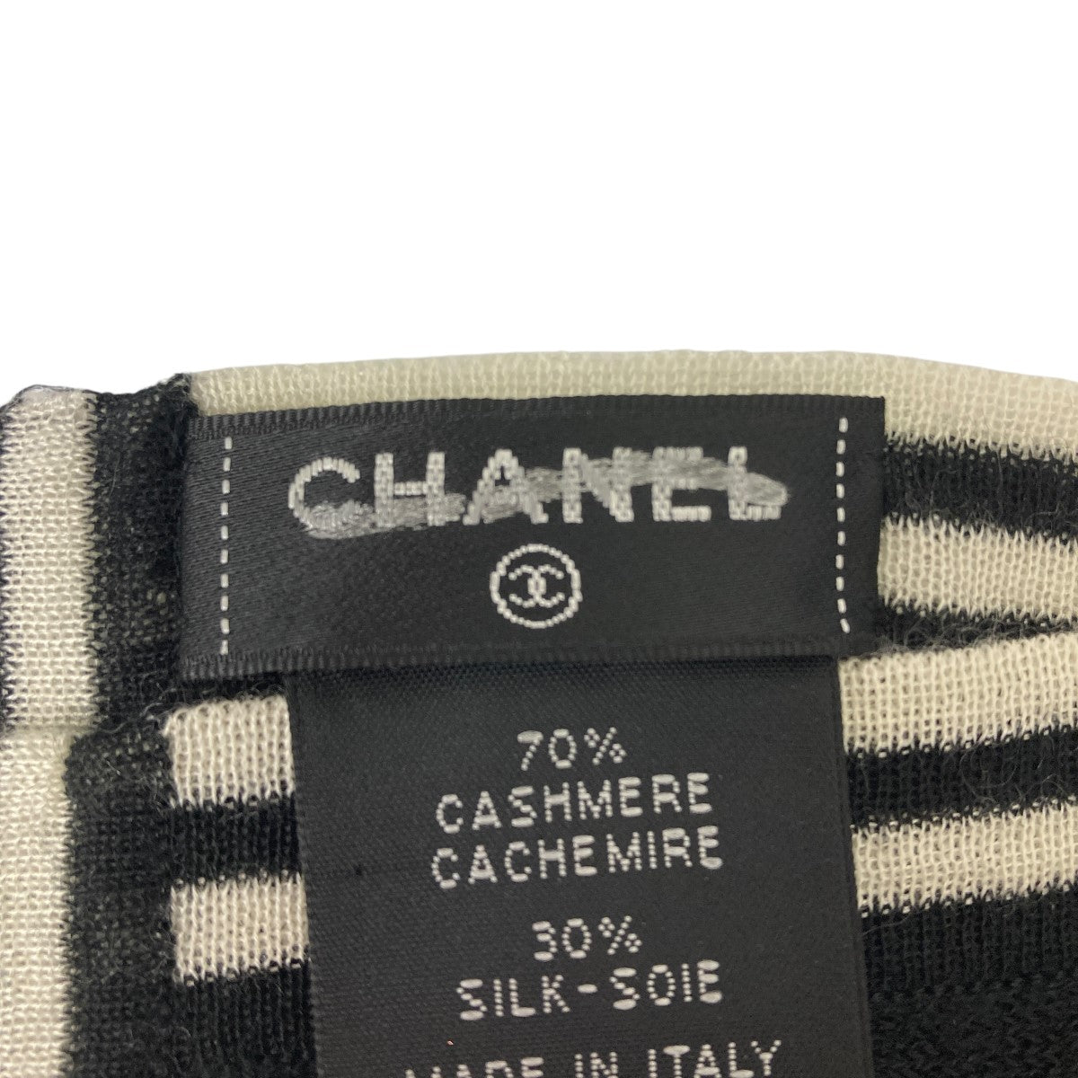 CHANEL ココマークカシミヤシルクスカーフ 古着・中古-4枚目のアイテム画像