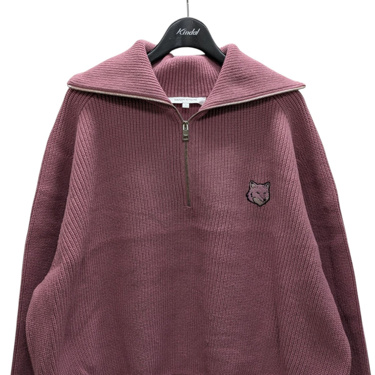 MAISON KITSUNE ハーフジップニットMW00807KT1098 古着・中古-2枚目のアイテム画像