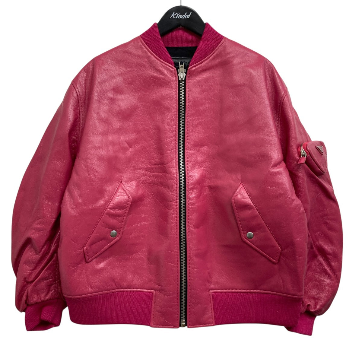 PRADA(プラダ) ナッパレザー ボンバージャケット ジップアップブルゾン