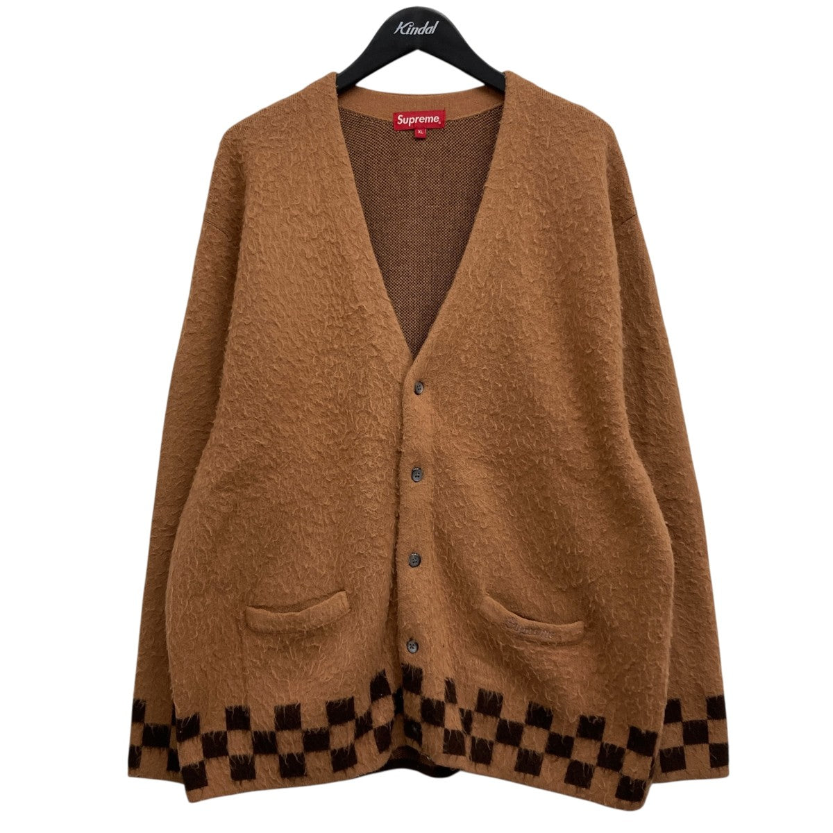 A*E様 Supreme XL チェック柄 ニットカーディガン シュプリーム 未 Supreme(シュプリーム) ブラッシュドチェッカーボード