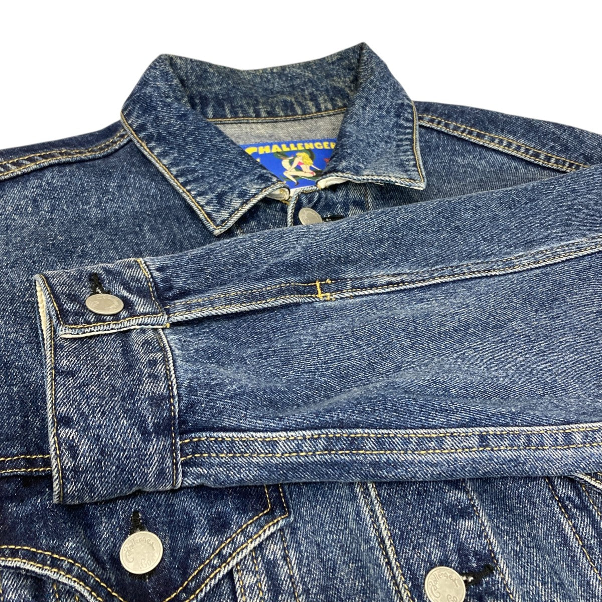 CHALLENGER ICE WASHED PATCH DENIM JACKET デニムジャケット 古着・中古-4枚目のアイテム画像