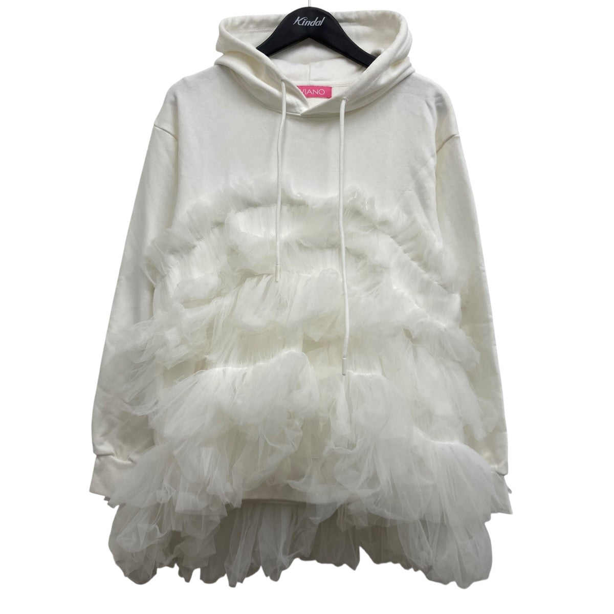 VIVIANO(ヴィヴィアーノ) GATHERED TULLE HOODIE チュールドッキング 