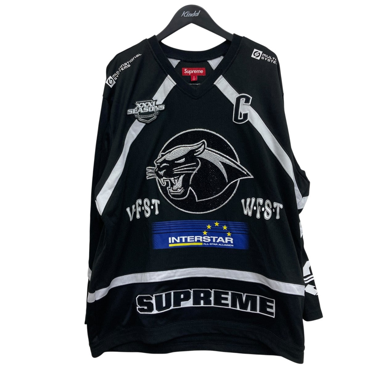 a*i様 supreme ラインストーン　スクリプト　美品 SUPREME (シュプリーム) 19AW Rhinestone Script Hooded