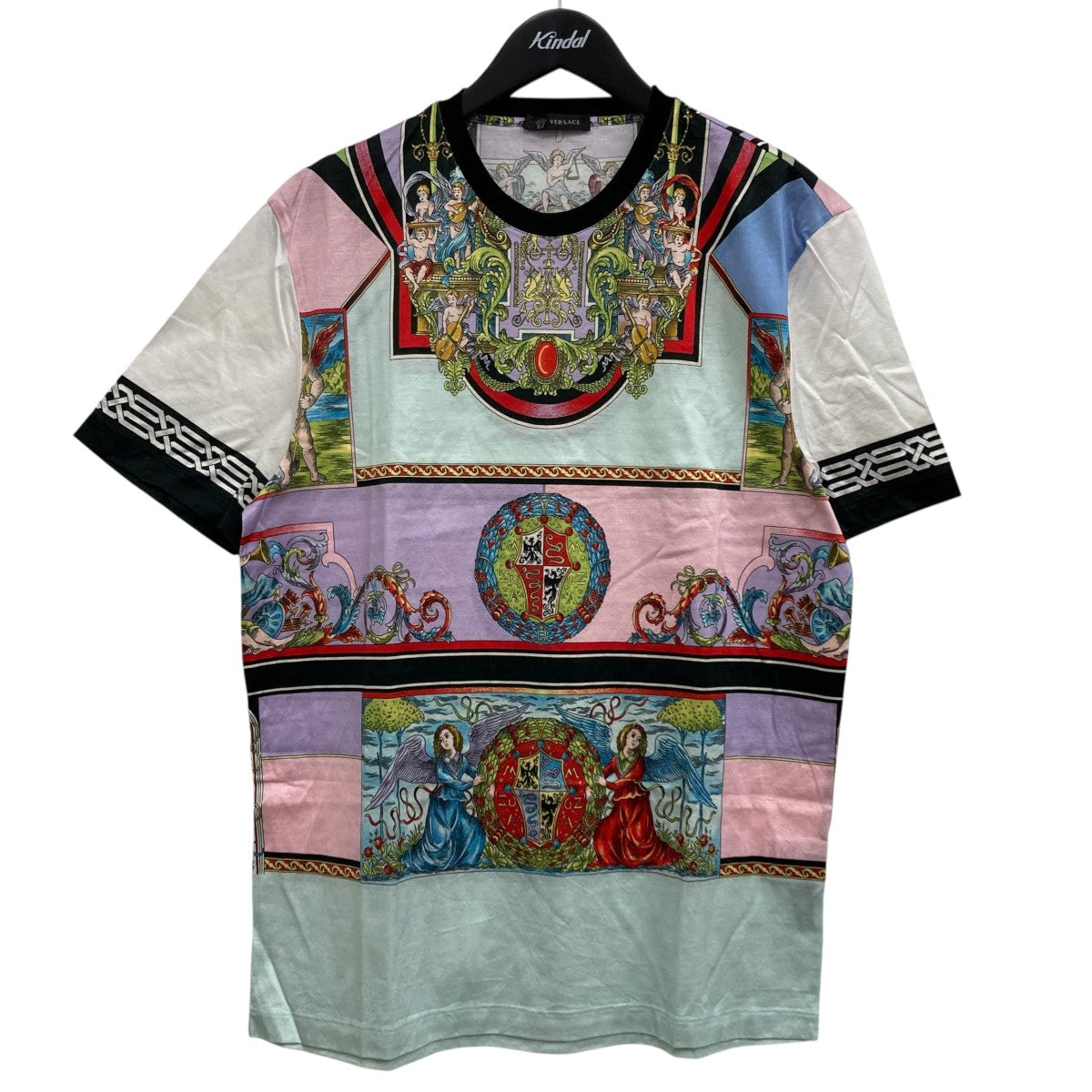 タグ付き　ヴェルサーチ　半袖Tシャツ　総柄　マルチカラー　12A VERSACE(ヴェルサーチ) 総柄Tシャツ A79332 マルチカラー サイズ