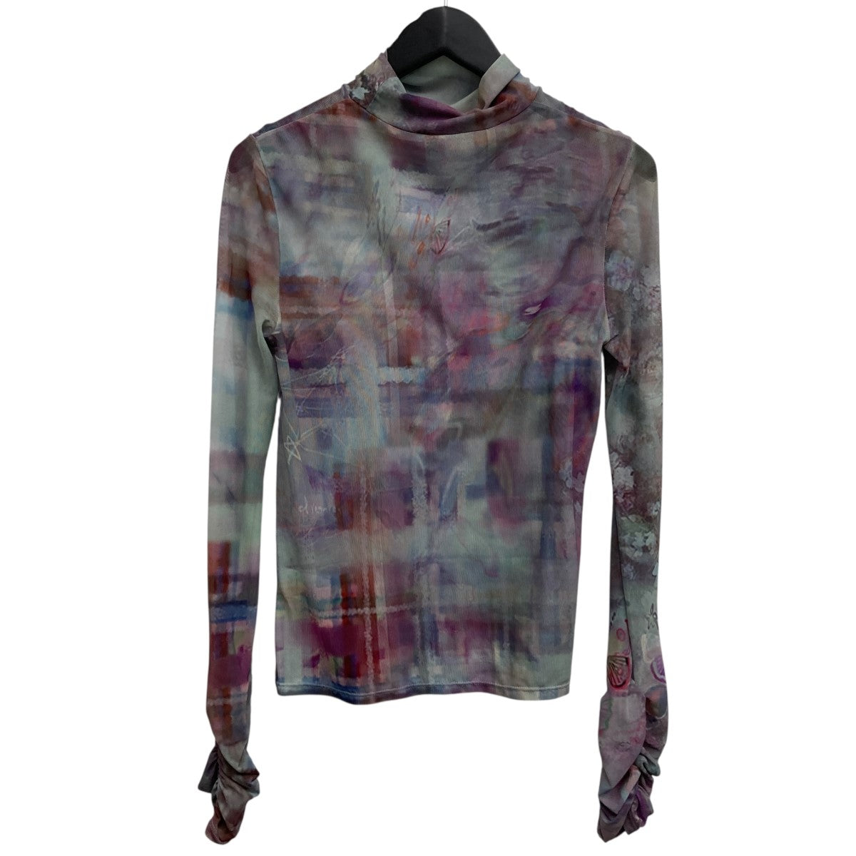 モックネックプリントカットソー