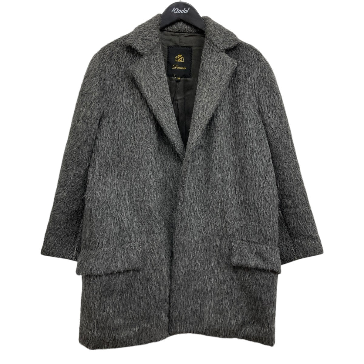 良品AKM定価13.7万円アルパカシャギー定番フーデッドロープコート黒 良品AKM定価13.7アルパカシャギー定番フーデッドロープコート黒